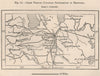 Chief French Canadian settlements in Manitoba. Canada 1885 old antique map