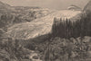 Hector Glacier, from the Railway. Near Banff, Alberta, Canada 1885 old print