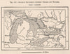 Silurian escarpment between Chicago & Niagara. Great Lakes. Canada 1885 map