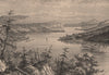 View of the River Nipigon, Ontario, Canada 1885 old antique print picture