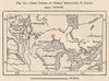 Chief centres of German immigration in Canada 1885 old antique map plan chart