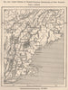 French-Canadian immigration in New England. USA. Canada 1885 old antique map