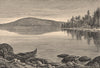 Lake Huron - View from French River. Canada 1885 old antique print picture