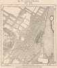 Growth of Montreal. Canada 1885 old antique vintage map plan chart