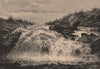 Falls of the Chicoutimi, near the Saguenay confluence. Canada 1885 old print