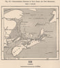 Carboniferous districts of Nova Scotia and New Brunswick. Canada 1885 old map