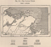 The Gander Fjords. Canada 1885 old antique vintage map plan chart