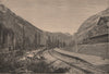 Kicking Horse Pass, on The Canadian Pacific Railway. Canada 1885 old print