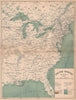 United States East 1892. USA 1885 old antique vintage map plan chart