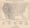 Zones of Altitude of the United States. USA 1885 old antique map plan chart