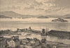San Francisco Bay - View from the city. California 1885 old antique print