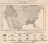 Great Botanical Zones of the United States. USA 1885 old antique map chart