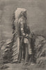 An Oglala Chief. South Dakota. Native Americans 1885 old antique print picture