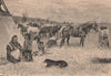 Indian Encampment in a reserve. USA. Native Americans 1885 old antique print