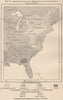 Native Americans East of the Mississippi in the 16th Century. USA 1885 old map