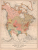 Linguistic Stocks of Native American Indians. North America 1885 old map