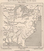 French Inland Colonies in the 18th Century. USA 1885 old antique map chart
