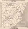 Axis of the Appalachian System South of the Susquehanna. USA 1885 old map