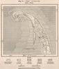 Prow of Cape Cod. Massachusetts 1885 old antique vintage map plan chart