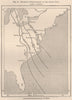 Successive displacements of the Agonic Line. USA 1885 old antique map chart