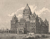 The New Capitol at Albany. New York 1885 old antique vintage print picture
