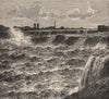 Saint Anthony Falls, Mississippi. Minnesota 1885 old antique print picture