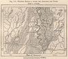 Flooded region between the Arkansas and Yazoo. USA 1885 old antique map chart
