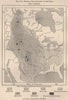 Gradual disappearance of the Bison. USA 1885 old antique map plan chart
