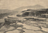 The Mammoth Terraces, Yellowstone National Park. Wyoming 1885 old print