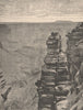 The Marble Canyon, Colorado River. Arizona 1885 old antique print picture