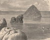 Pyramid Lake, Nevada 1885 old antique vintage print picture