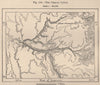 The Chelly Canyon. Arizona 1885 old antique vintage map plan chart