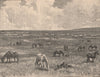 Camp in the Alkaline Valley, Black Hills. South Dakota 1885 old antique print