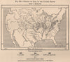 Output of Coal in the United States. USA 1885 old antique map plan chart