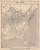 Network of Railways in the East of the United States, 1889. USA 1885 old map