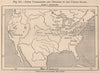 Chief Universities and Colleges in the United States. USA 1885 old antique map