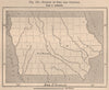 Division of Iowa into Counties. United States 1885 old antique map plan chart
