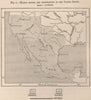 Mexico before the annexations to the United States 1885 old antique map chart