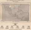 Predominant races in Central America 1885 old antique vintage map plan chart