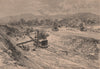 Panama canal cnstruction - View from the Culebra Cut 1885 old antique print