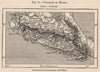 Volcanoes of Mexico 1885 old antique vintage map plan chart