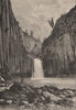 Basaltic Prisms of Santa María Regla. Falls. Mexico 1885 old antique print