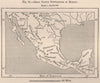 Chief native populations in Mexico 1885 old antique vintage map plan chart