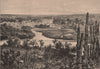 City of Tula de Allende, Hidalgo - General view. Mexico 1885 old antique print