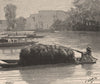Indian market-gardener's canoe. Mexico 1885 old antique vintage print picture