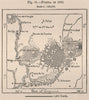 Puebla de Los Angeles in 1862. Mexico 1885 old antique vintage map plan chart