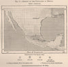 Density of the population in Mexico 1885 old antique vintage map plan chart