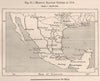 Mexican Railway systems in 1890. Mexico 1885 old antique map plan chart