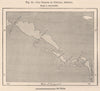 Old Straits in Central America 1885 antique vintage map plan chart