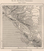Nicaragua waterparting/divide. Relief. Central America 1885 old antique map
